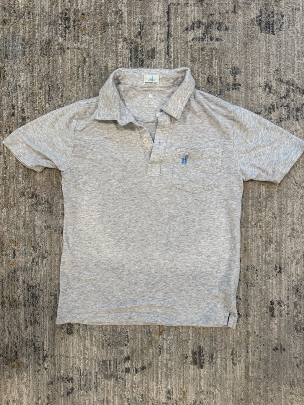Johnnie O Gray Polo Shirt with Pocket Boys Size 8